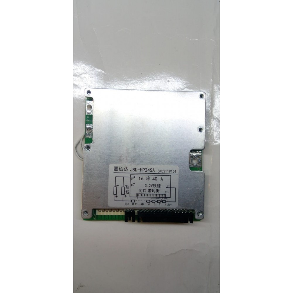 BMS плата управления аккумулятором LiFePO4 48V (58,4V) 40A 16S, симметричная фото