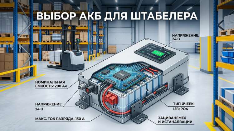 Как выбрать АКБ для электроштабелера — параметры и расчёт