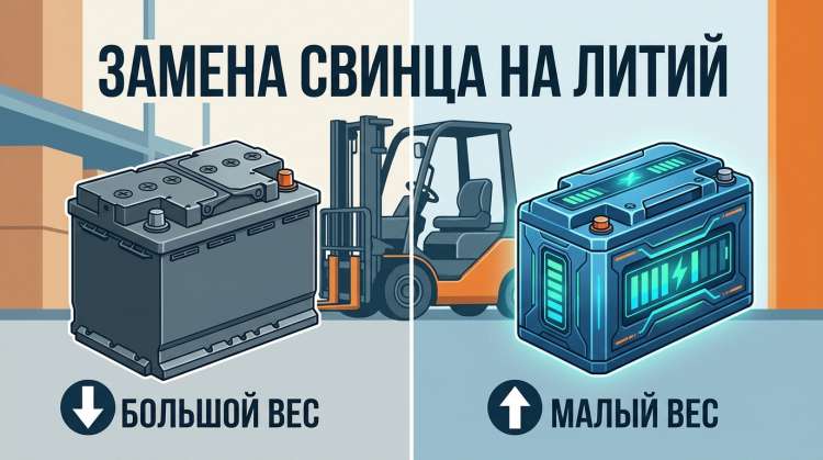 Замена свинца на литий в погрузчике — когда это выгодно