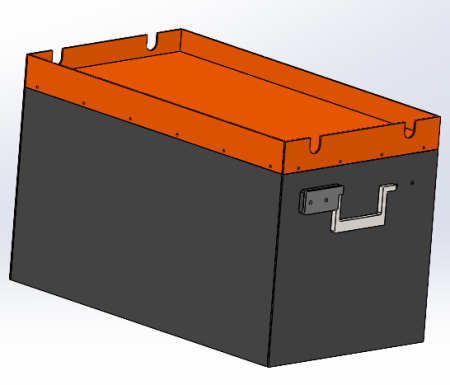 Корпус (ящик) для АКБ, стальной, черный, ТЯЖ-100, мод.4 фото