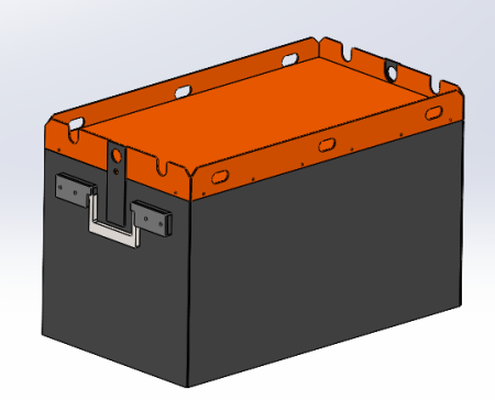Корпус (ящик) для АКБ, стальной, черный, ТЯЖ-100, мод.5 фото