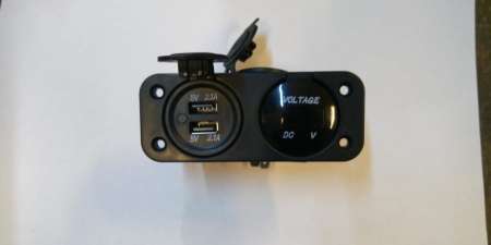 Зарядное гнездо USB+Вольтметр фото
