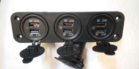 Зарядное гнездо USB+USB+USB фото