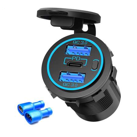 Зарядное гнездо USB 3A с Type-C фото